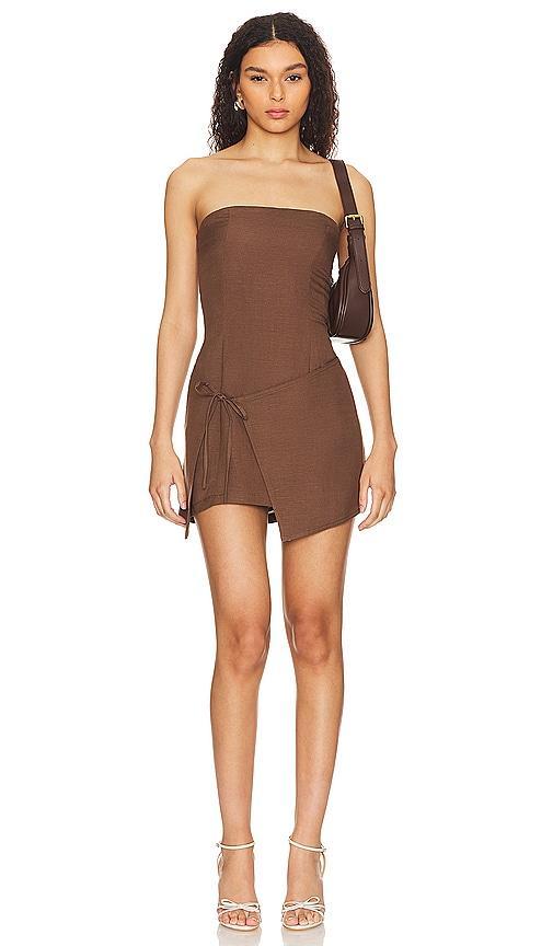 Lovers and Friends Jesenia Mini Dress in Chocolate Brown Product Image