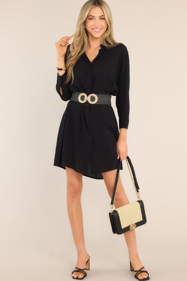 A Forever Classic Black Shirt Dress Product Image