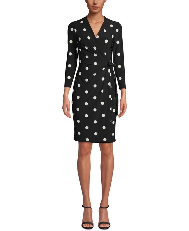 Anne Klein Petite Classic 3/4-Sleeve Wrap Dress Product Image