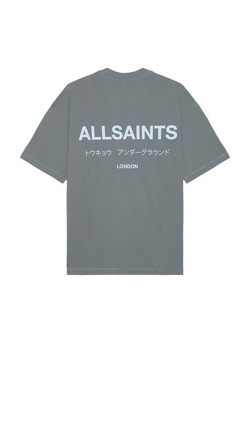 ALLSAINTS Underground Organic Cotton Logo Graphic Tee In Ashy Blue Product Image