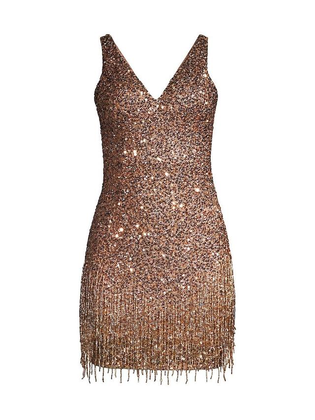 Womens Beaded Mini Sheath Dress Product Image