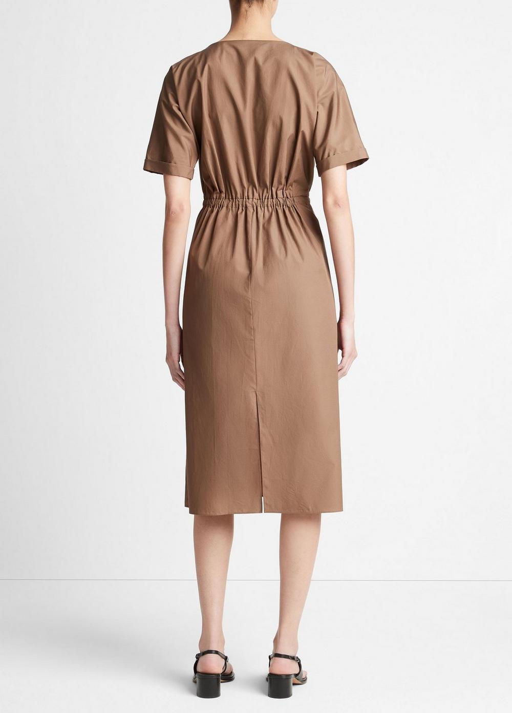 Cotton Belted Dolman-Sleeve Dress Product Image