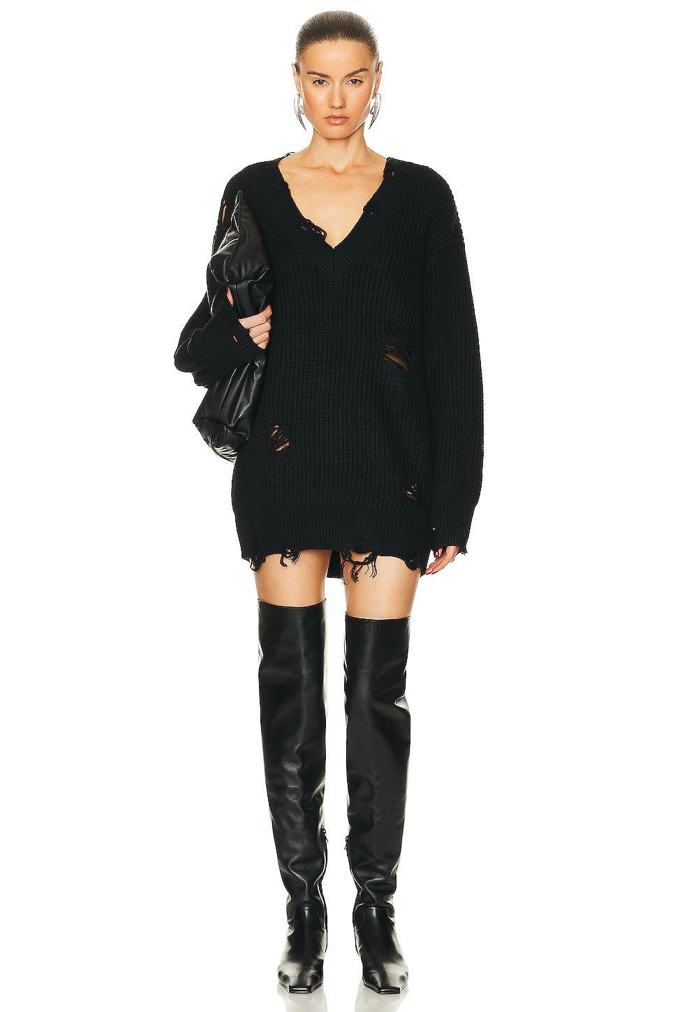 SER.O.YA Rumi Sweater Dress in Black. - size M (also in L, S, XS) Product Image