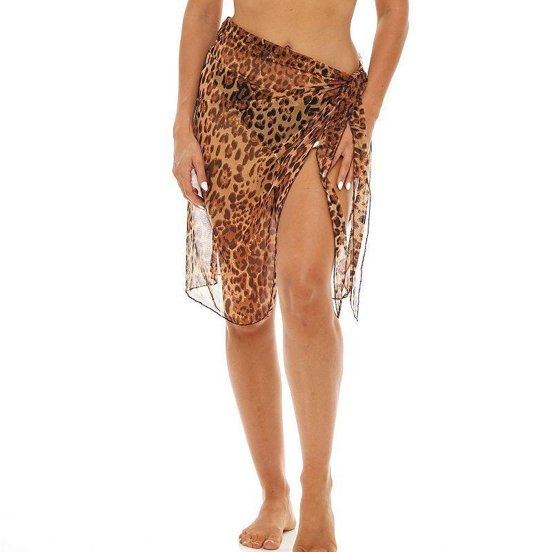 Womens Jordan Taylor Animal-Print Swim Cover-Up Wrap Skirt Product Image