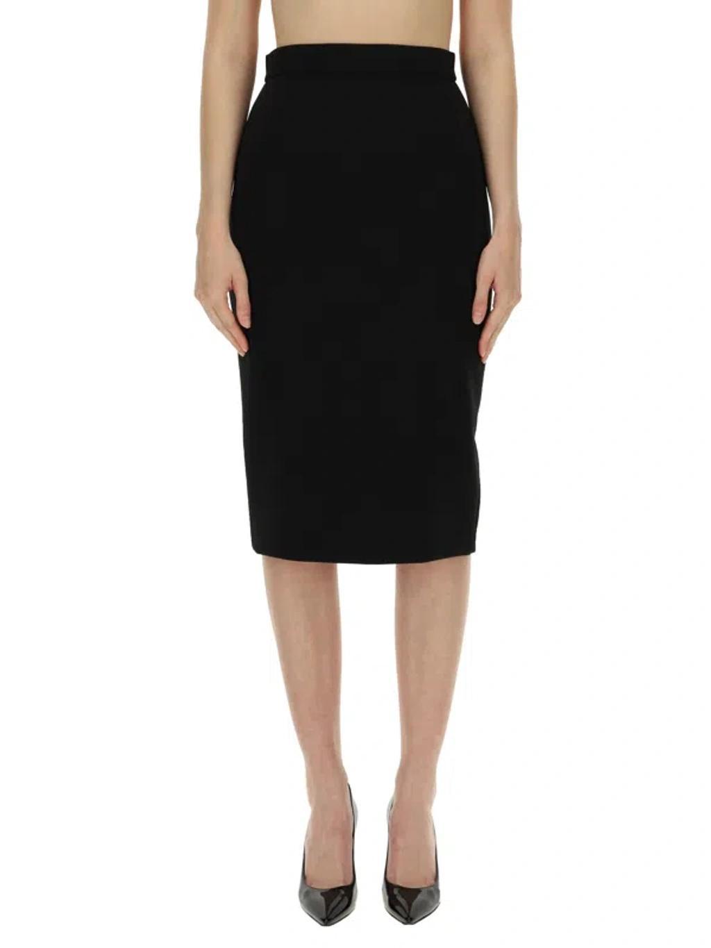 MAX MARA Lubiana Stretch-crepe Midi Skirt In Black Product Image