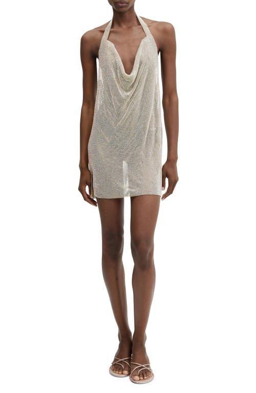 MANGO - Crystal mesh dress silverWomen Product Image