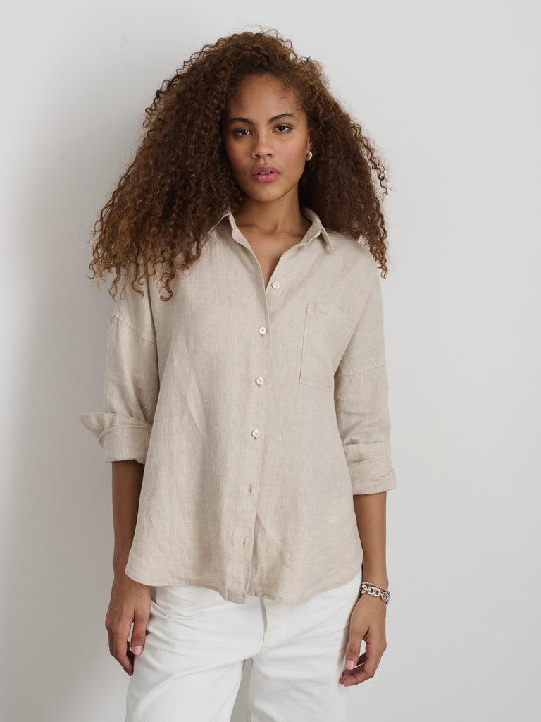 Jo Shirt In Flax Linen Product Image