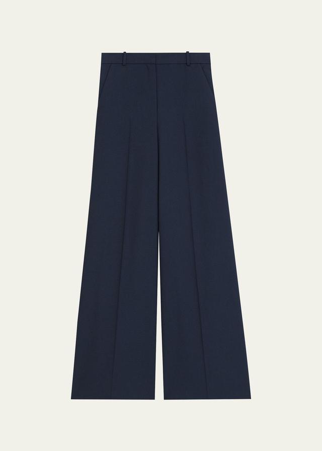 Womens Oxford Wool-Blend High-Rise Trousers Product Image