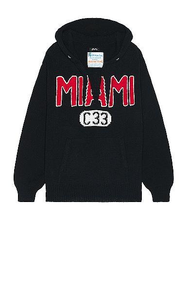 rice nine ten Hand Knitting Cut Off Hoodie in Black - Black. Size all. Product Image