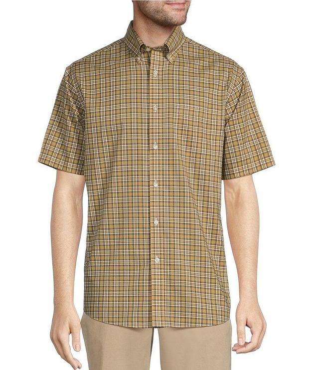 Gold Label Roundtree & Yorke Non-Iron Short Sleeve Medium Plaid Slub Sport Shirt Product Image