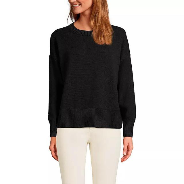 Womens Lands End Drifter Cotton Easy Fit Crewneck Sweater Product Image