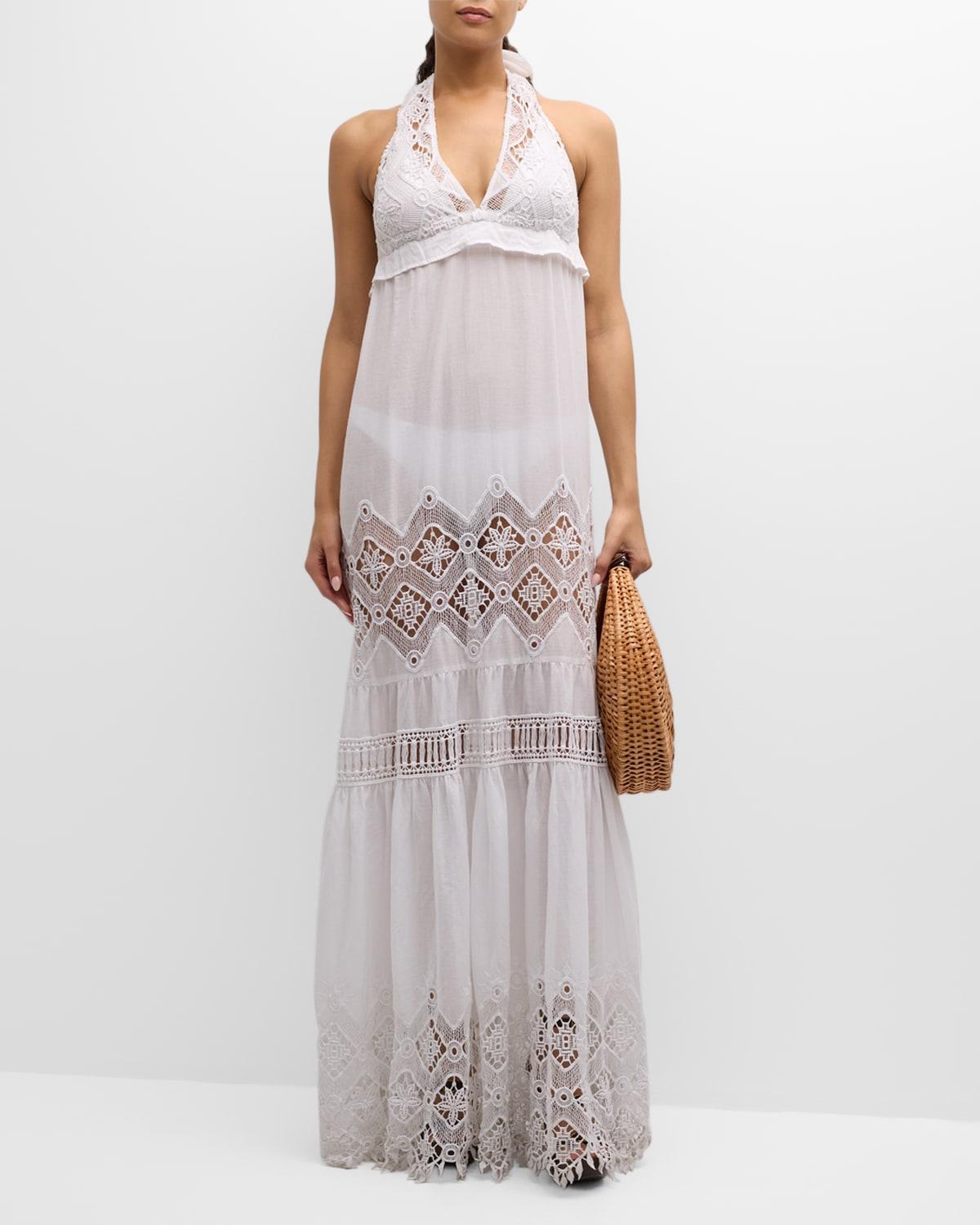 Aviana Open Crochet Lace Maxi Dress Product Image