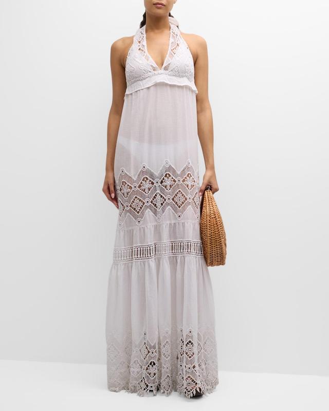 Aviana Open Crochet Lace Maxi Dress Product Image