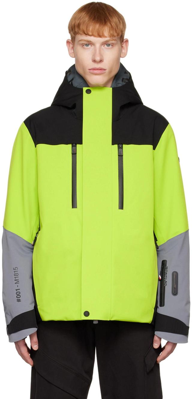 MONCLER Green Cerniat Down Jacket In Green Black Grey Product Image