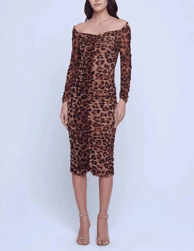 Marise Leopard Print Bodycon Dress In Fawn Multi Soft Leopard Product Image