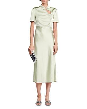 sandro Rachel Satin Midi Dress Product Image