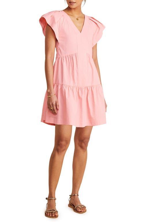 Vineyard Vines Harbor Tiered Ruffle Slv Dress (Seersucker-Jake ) Women's Dress Product Image