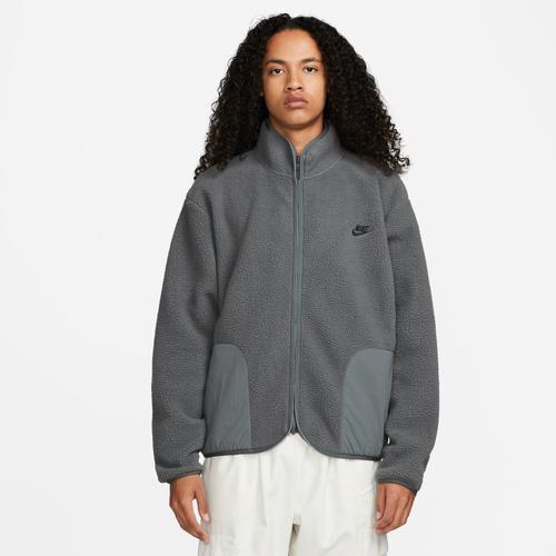 Nike Mens Nike Club Plus Sherpa Winter Jacket - Mens Grey/Black Product Image