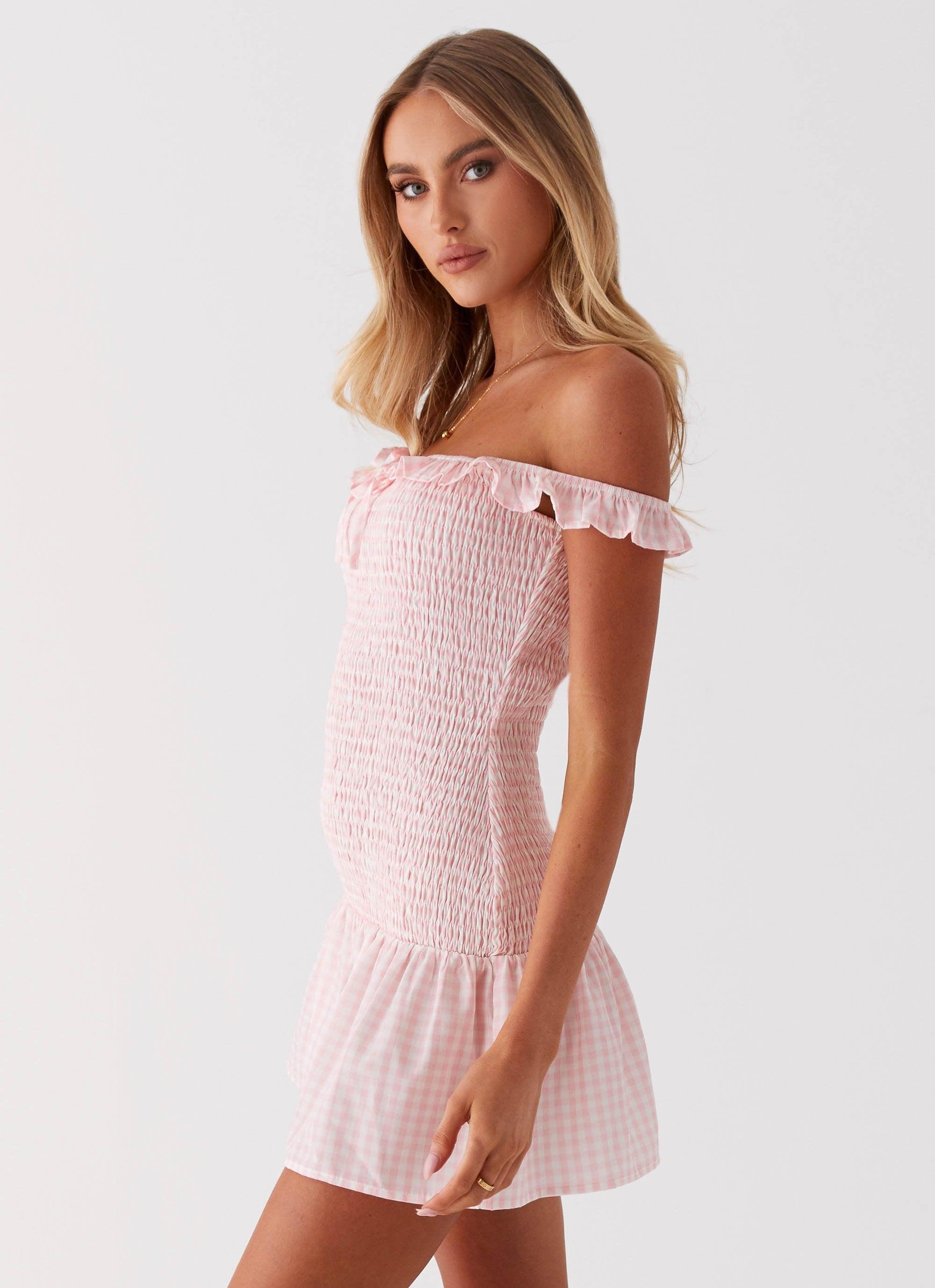 Anica Mini Dress - Pink Gingham Product Image