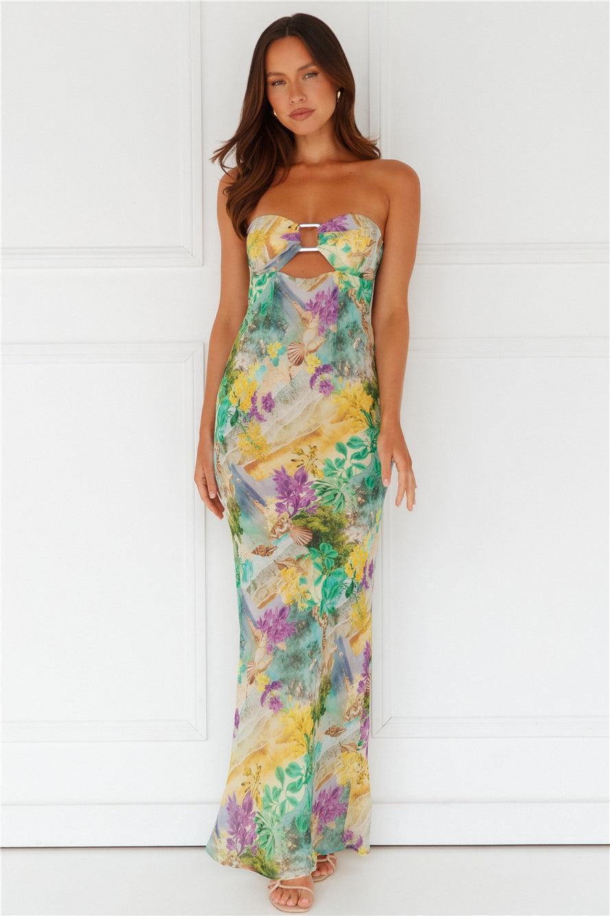 Velzy Strapless Dress Esme Print Product Image