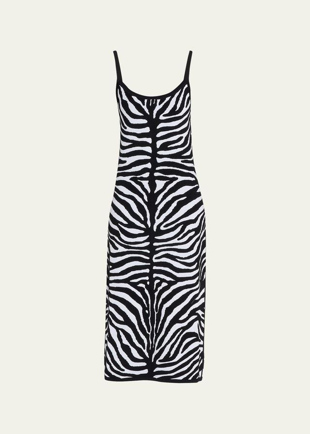 Michael Kors Collection Zebra Jacquard Sheath Sweater Dress Product Image