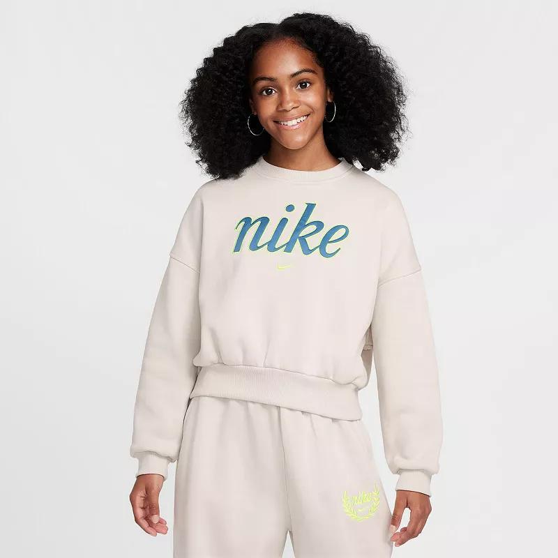 Nike Girls Sportswear Club Fleece Boxy Crewneck Sweatshirt Product Image