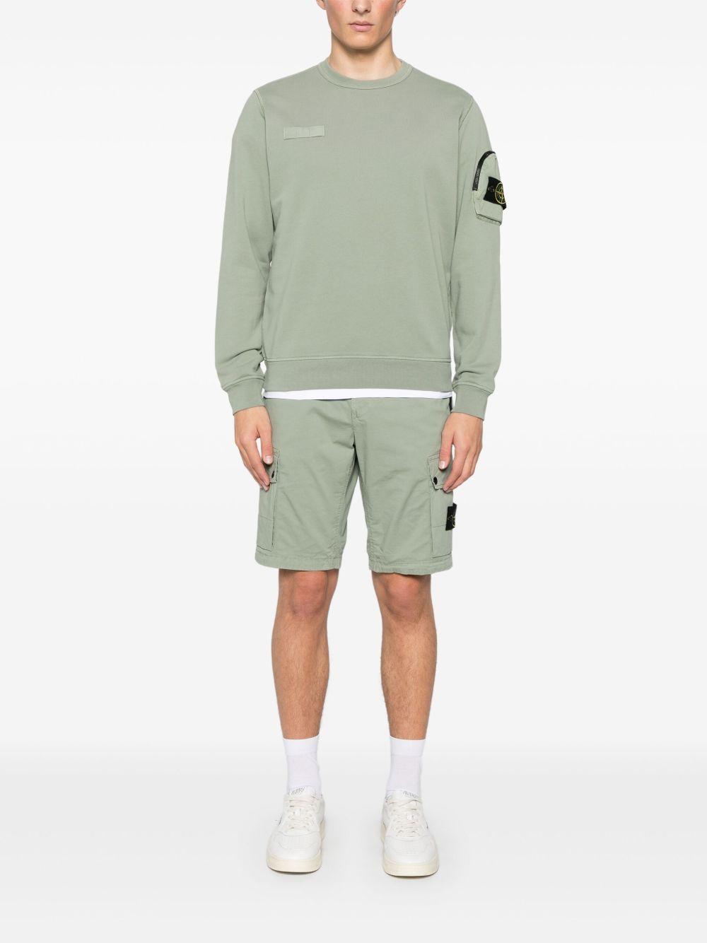 STONE ISLAND Detachable-badge Sweatshirt In Green Product Image