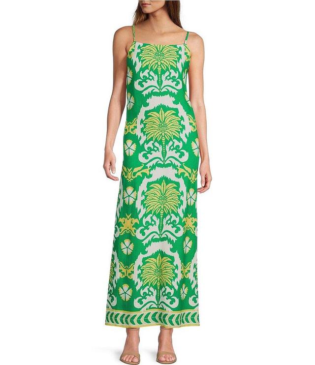 Antonio Melani Giulia Printed Linen Square Neck Sleeveless Maxi Dress Product Image