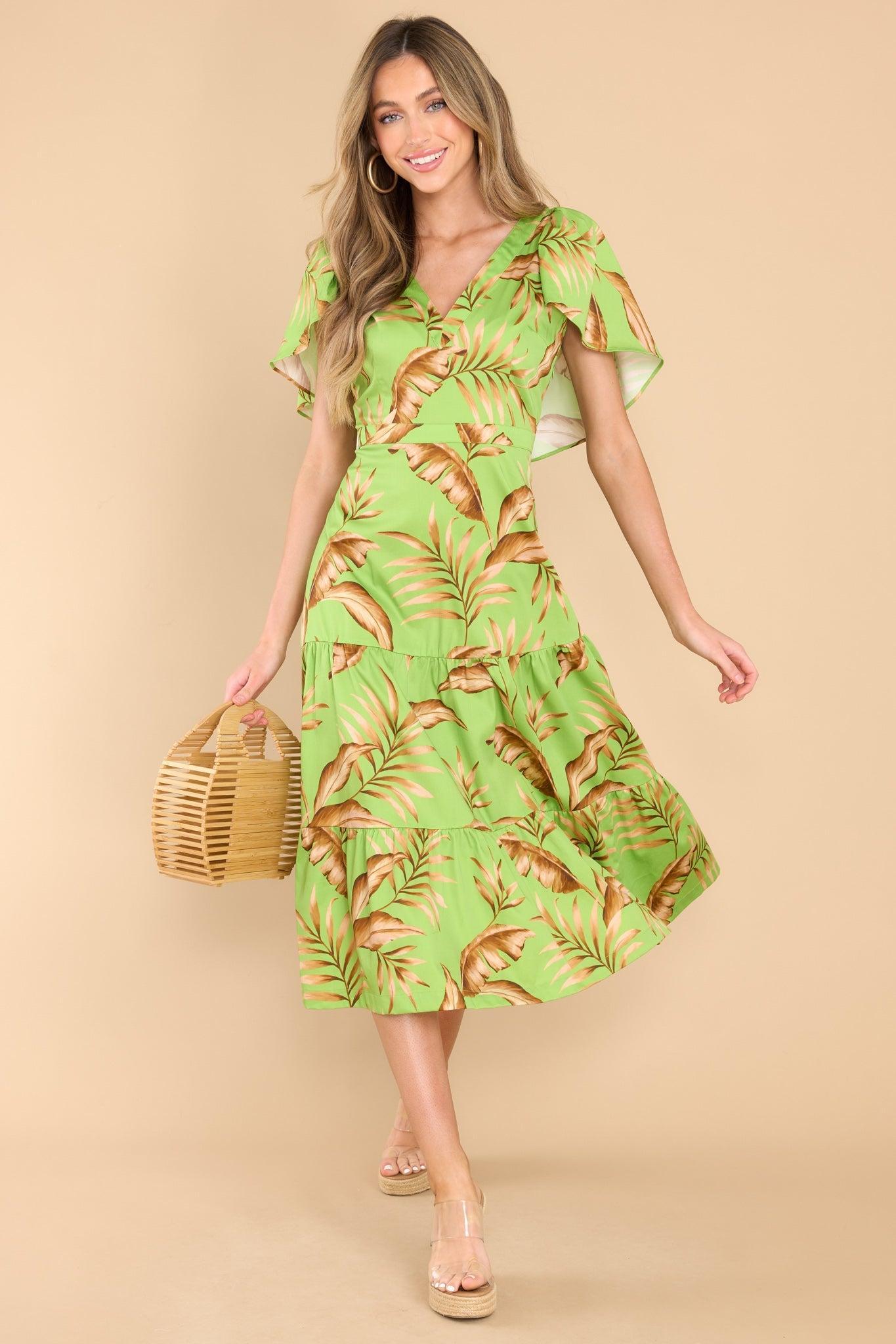 Diana Palma Midi Dress Green Product Image