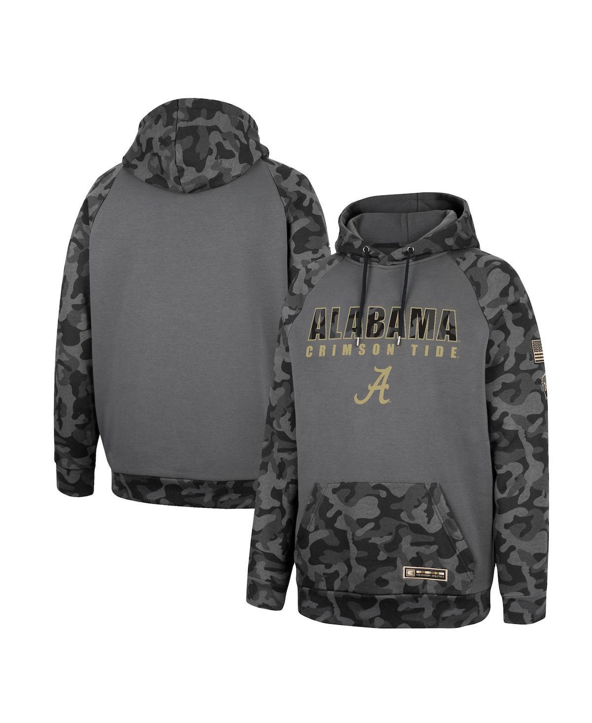 Mens Colosseum Charcoal Alabama Crimson Tide Oht Military-Inspired Appreciation Camo Stack Raglan Pullover Hoodie Product Image