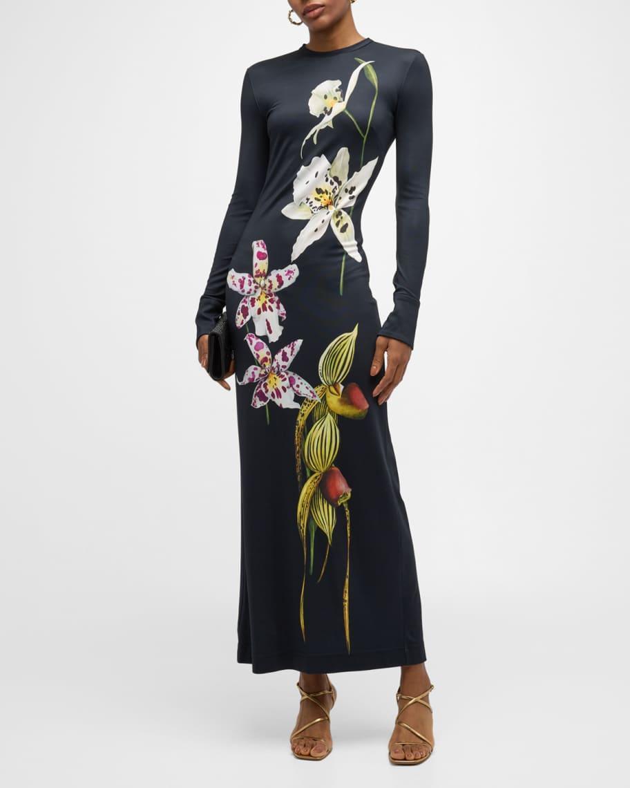 Large Orchid Body-Con Maxi Jersey Dress Product Image