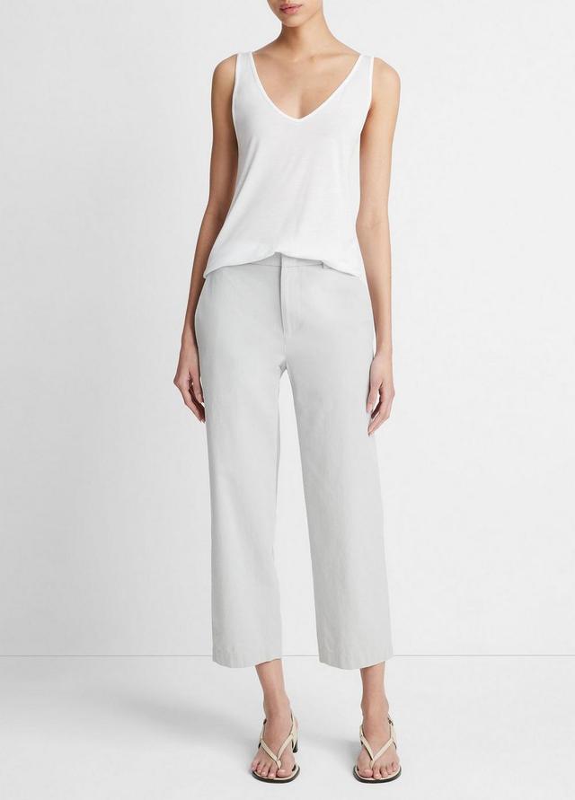 Low-Rise Washed Cotton Crop Pant Product Image