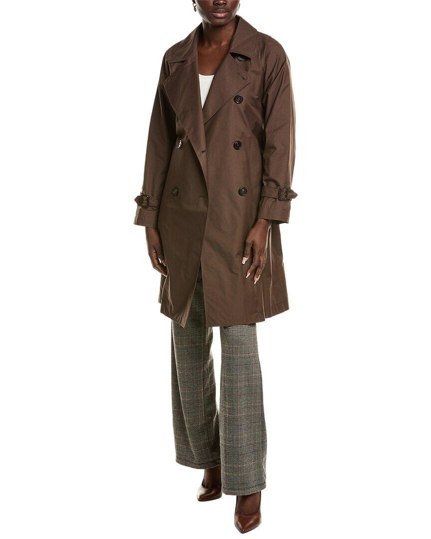 Double-breasted Trench Coat In Water-resistant Cotton Twill In Brown Product Image