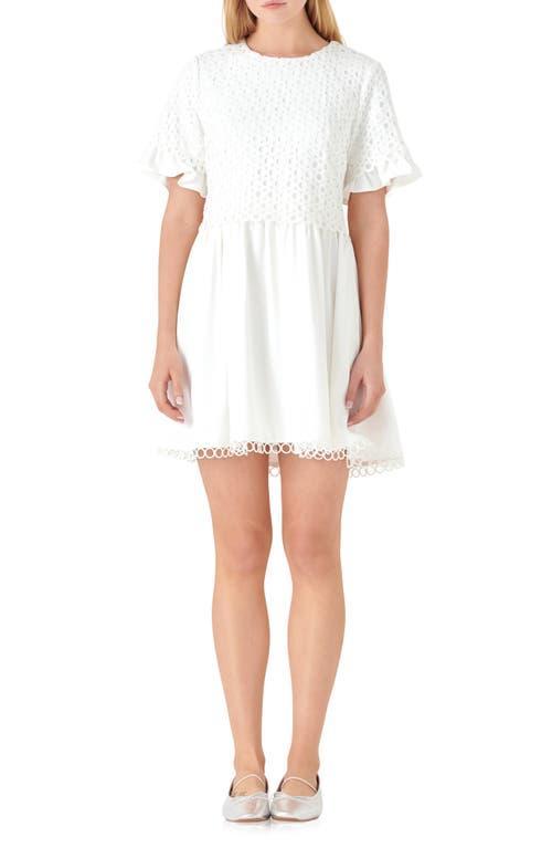 English Factory Womens Mixed Media Lace Dress Product Image