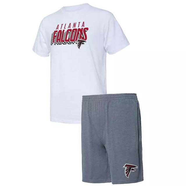 Mens Concepts Sport /White Atlanta Falcons Downfield T-Shirt & Shorts Sleep Set Grey Product Image