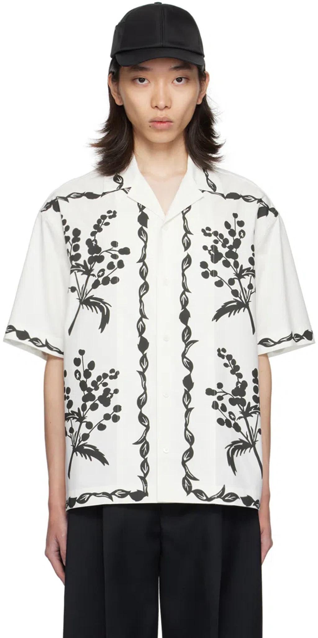 JACQUEMUS La Chemise Jean Printed Cotton Shirt In White Product Image