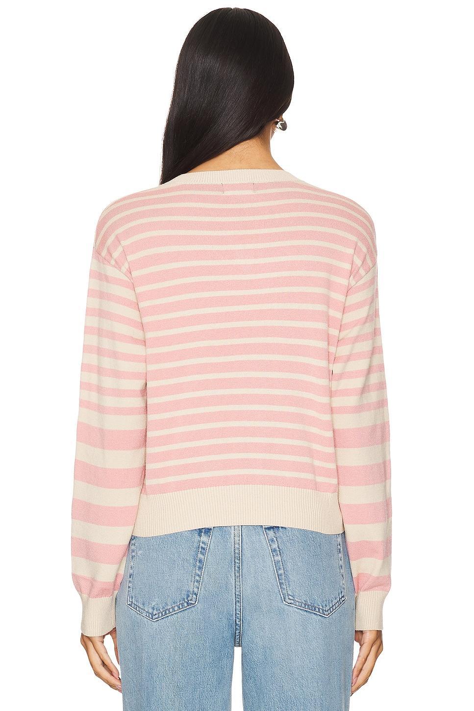 Light Soft Knit Stripe V Neck Sweater MONROW Product Image