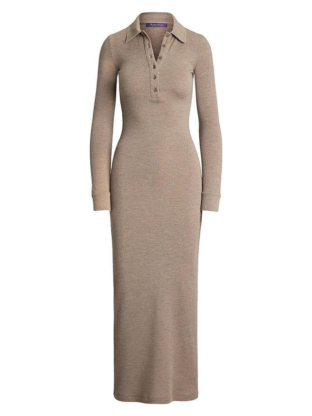 Womens Melange Wool Polo Midi-Dress Product Image