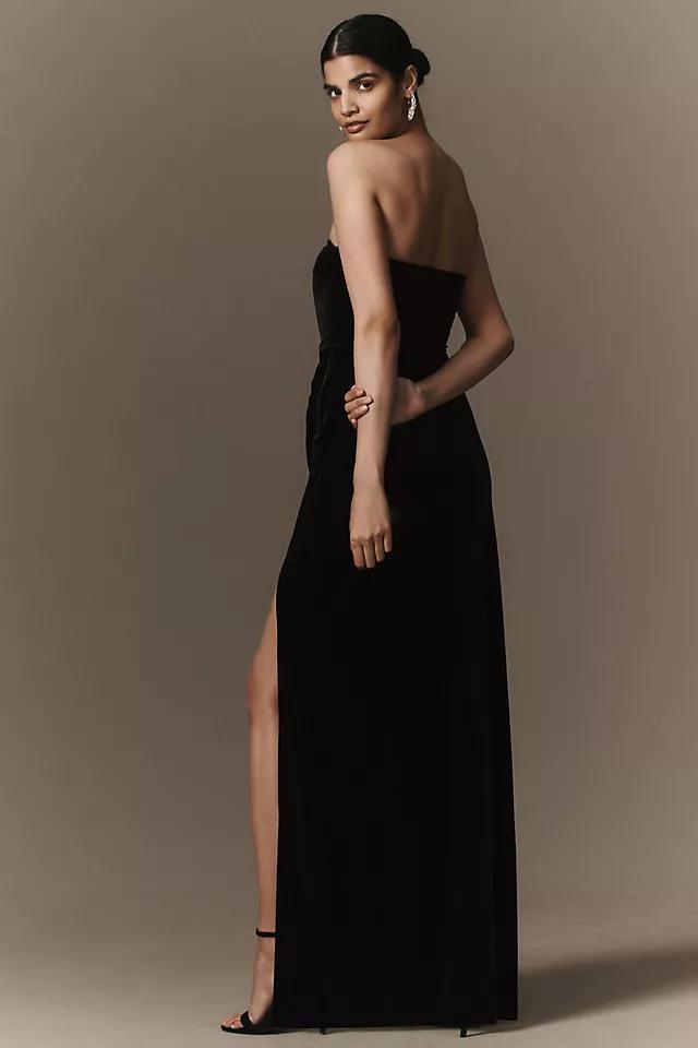 BHLDN Luella Strapless Side-Slit Stretch Velvet Maxi Dress Product Image