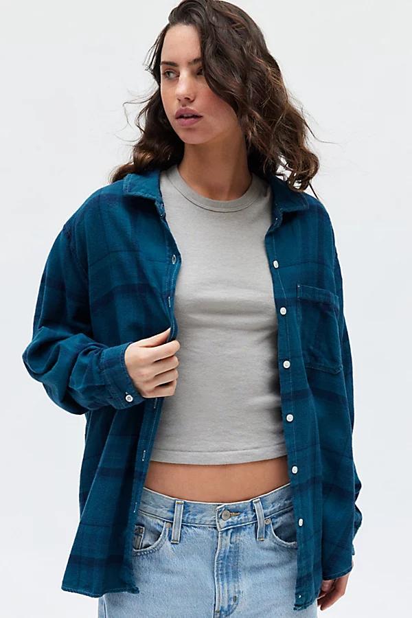 Urban Renewal Remade Overdyed Flannel Shirt Womens at Urban Outfitters Product Image