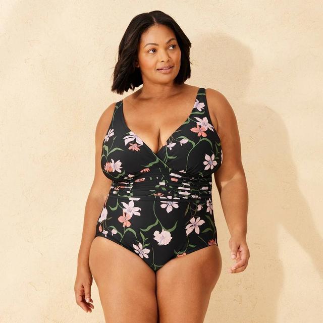 Womens Waist Detail Surplice Full Coverage One Piece Swimsuit - Shade & Shore Multi 18 Product Image