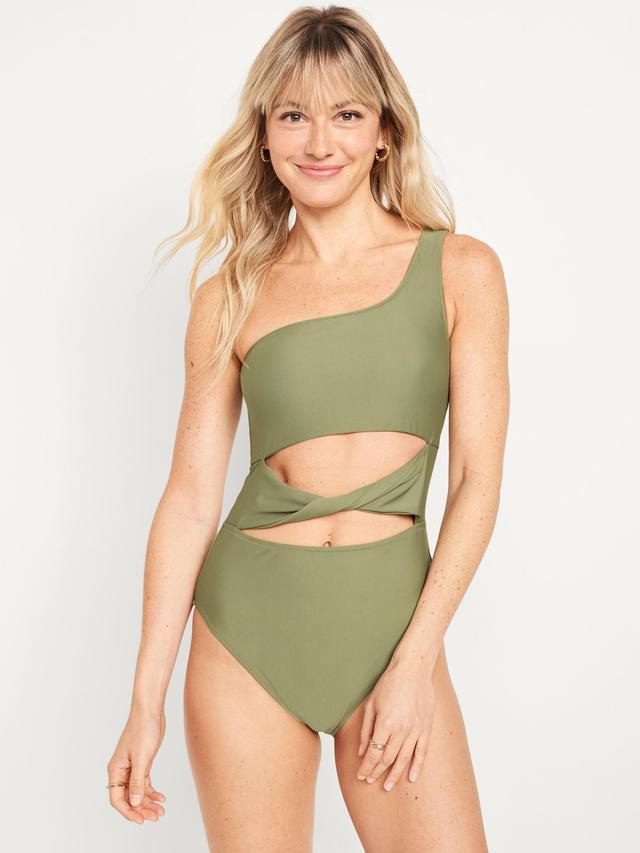 Twist-Front One-Shoulder Swimsuit Product Image