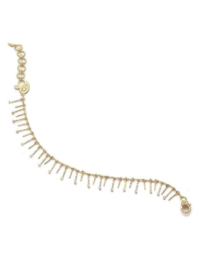 Womens Spring 20K Yellow Gold & Diamond Chain Bracelet Product Image