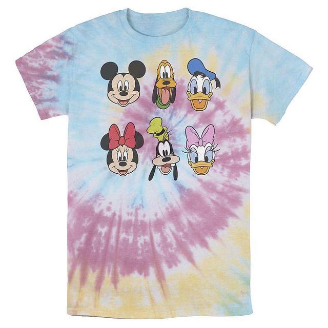 Mens Disney Mickey And Friends Group Shot Heads Wash Tee Product Image