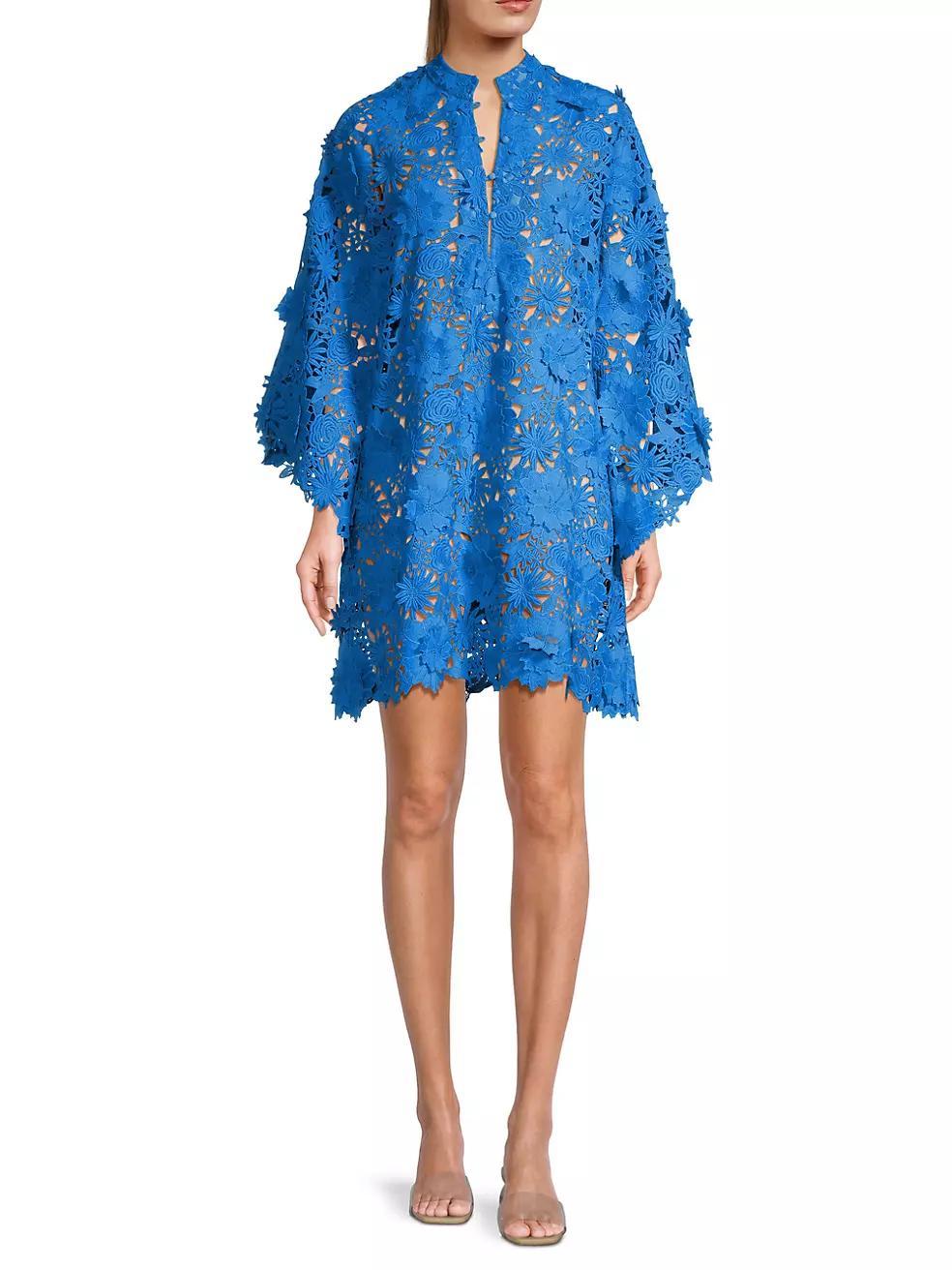 Floral Lace Mini Caftan Product Image