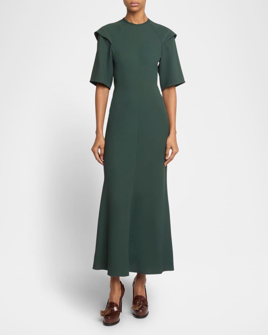 Inset Short-Sleeve Midi Dress Product Image