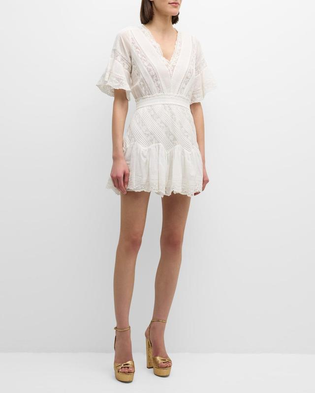 LoveShackFancy Calamina Lace Minidress Product Image