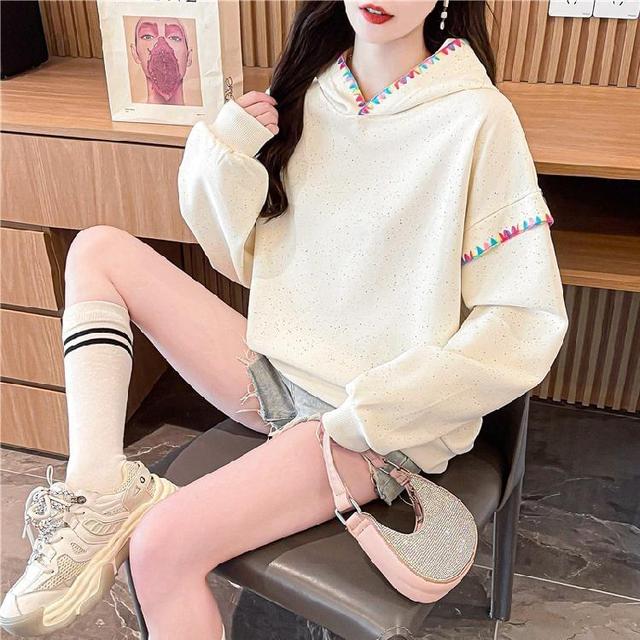 Speckle Contrast Trim Hoodie Product Image