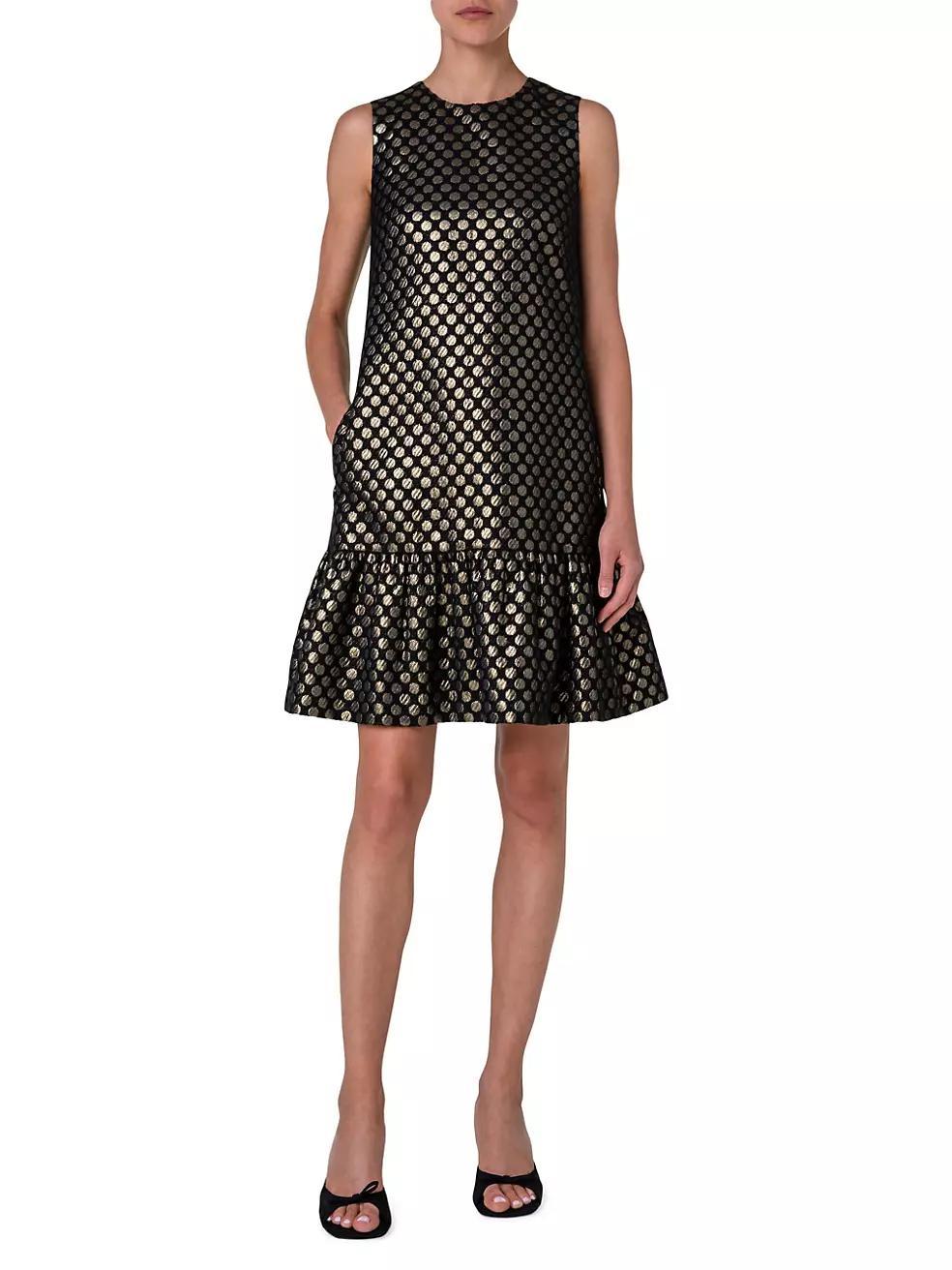 Metallic Polka Dot Jacquard Shift Dress Product Image