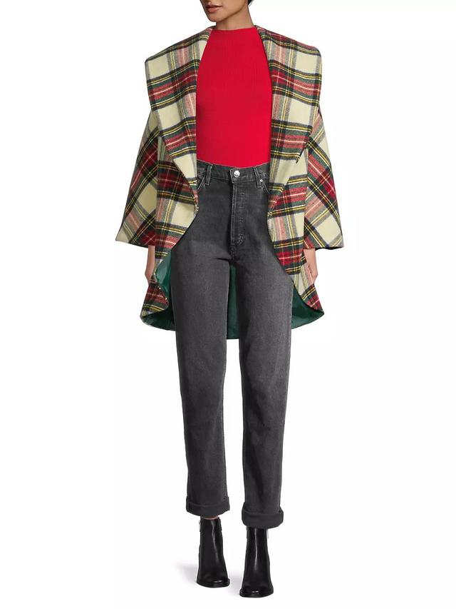 Plaid Wool Cocoon Coat Product Image